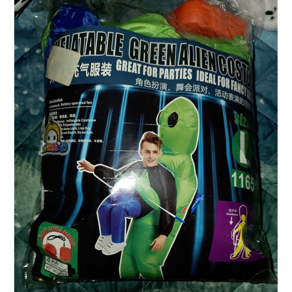 Alien Inflatable Pick Me Up Costume Adult Scary Blow Up Suit Halloween WORKS